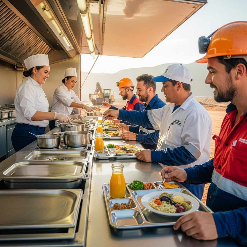 Servicio de alimentación móvil en campamento minero